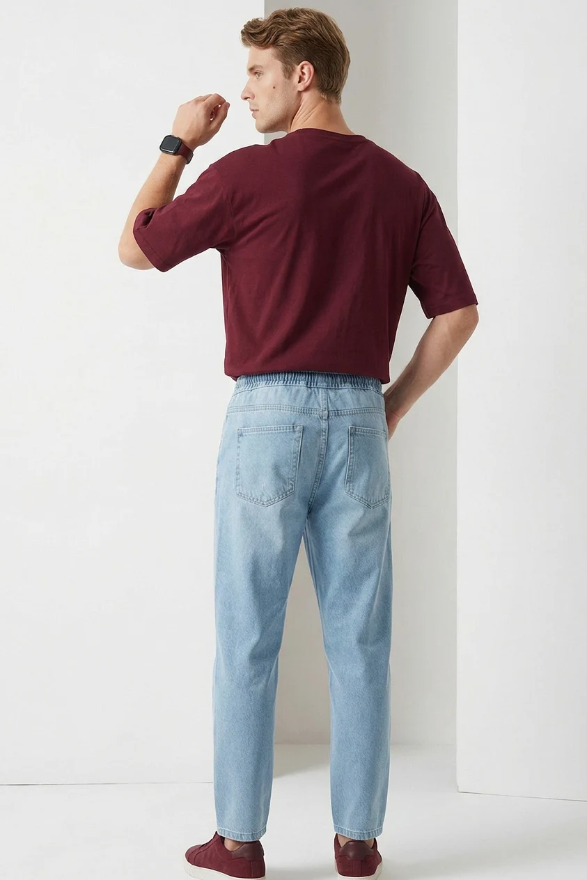 Erkek Rahat Kesim Denim Mavi Pantolon