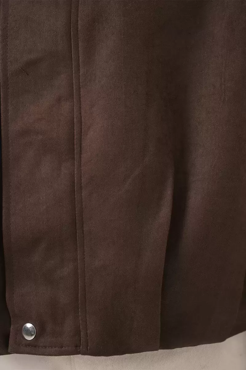 Kadın Klasik Yaka Oversize Kahverengi Ceket